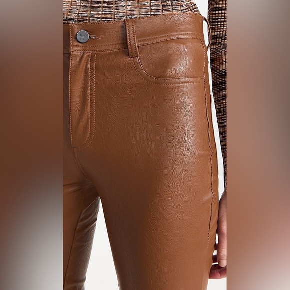 Paige Claudine Ankle Flare Jeans Faux Leather in Dark Argan size 27 - Picture 6 of 14